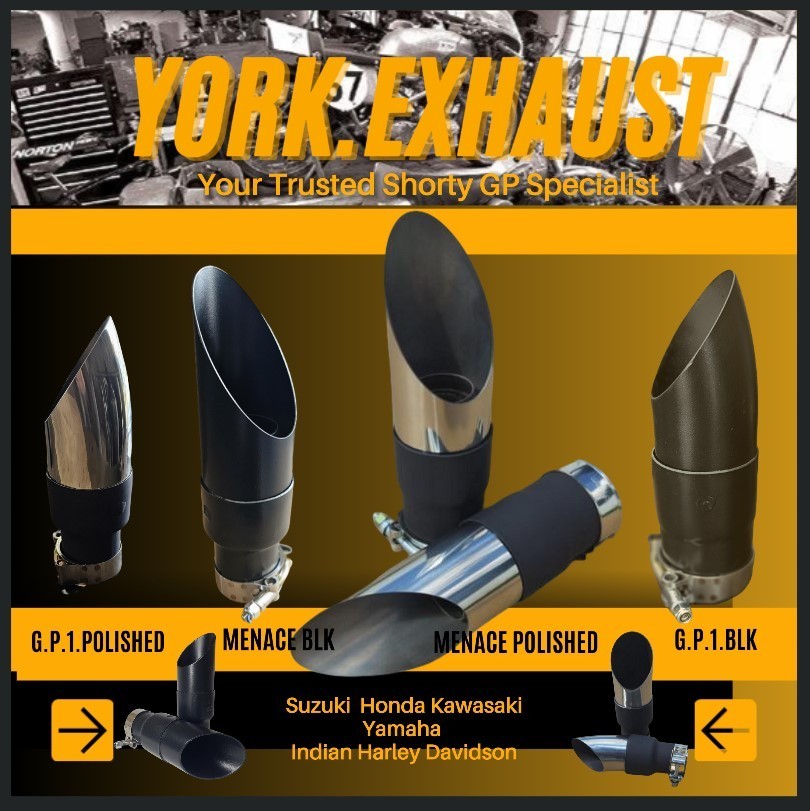 2003-2007 Suzuki Hayabusa Shorty Exhaust Slip-On tips GP Style (PAIR)