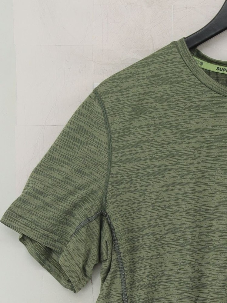 Superdry Men's T-Shirt S Green 100% Polyester Round Neck Basic