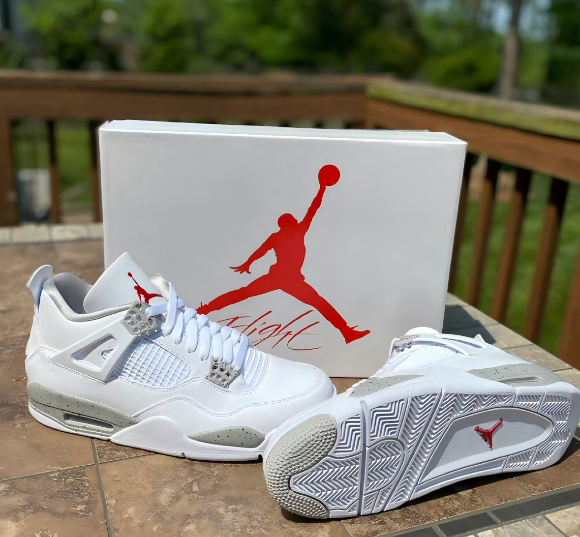 Jordan 4 Retro "White Oreo " Men's Basketball Shoes Mid Top US Size 7-12