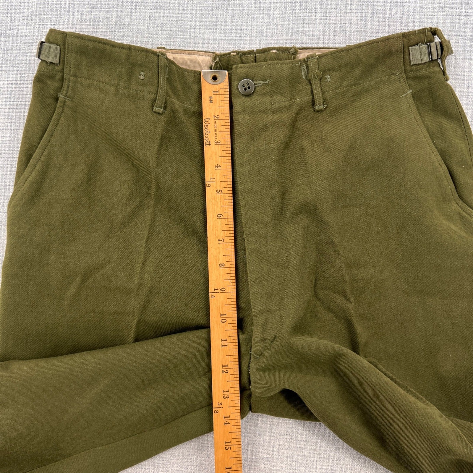 VTG 50s US Army M51 OG-108 Wool Field Trousers Men M Olive Military Workwear