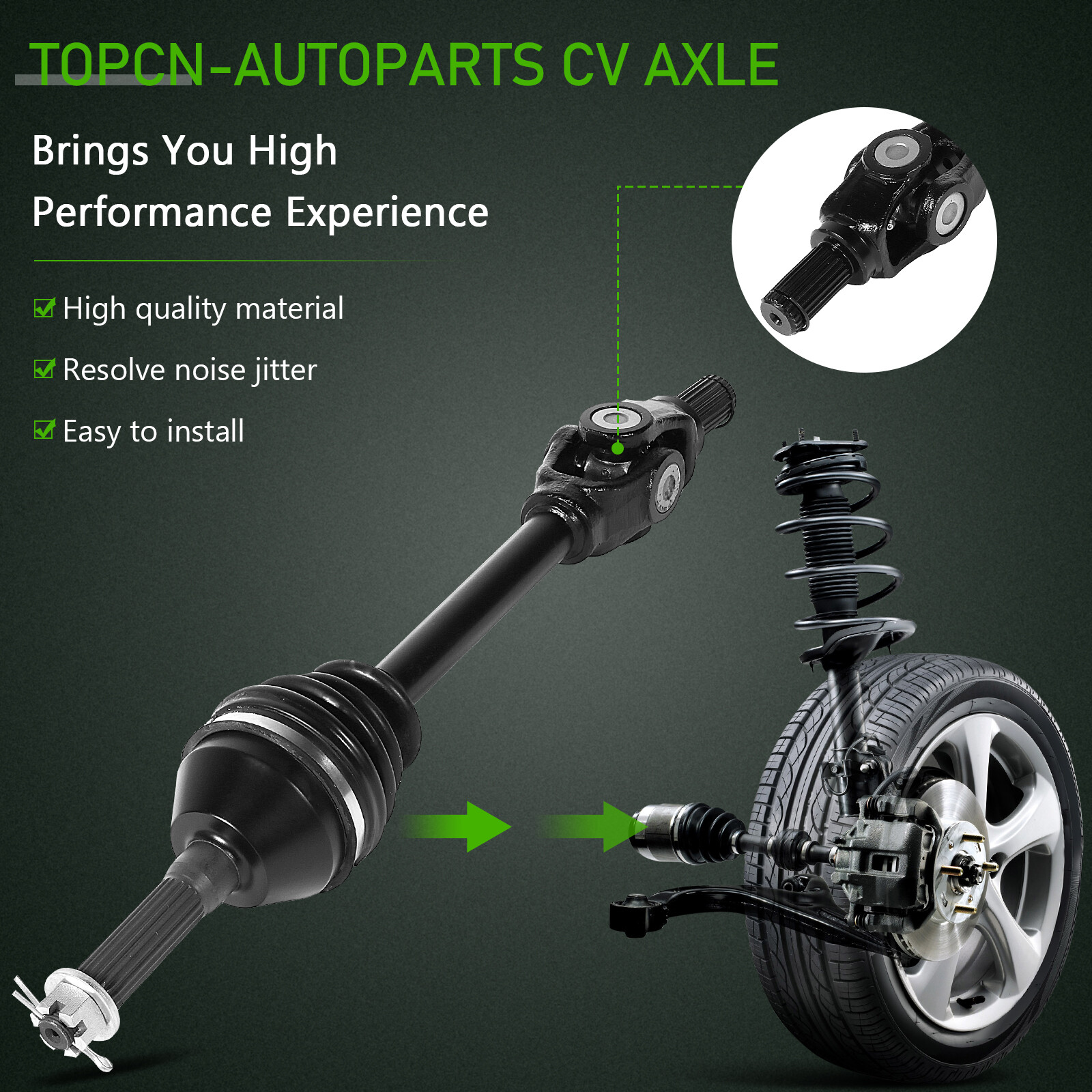 Front Left Right CV Axle Compatible with Polaris Sportsman 700 600 Twin 2003-04