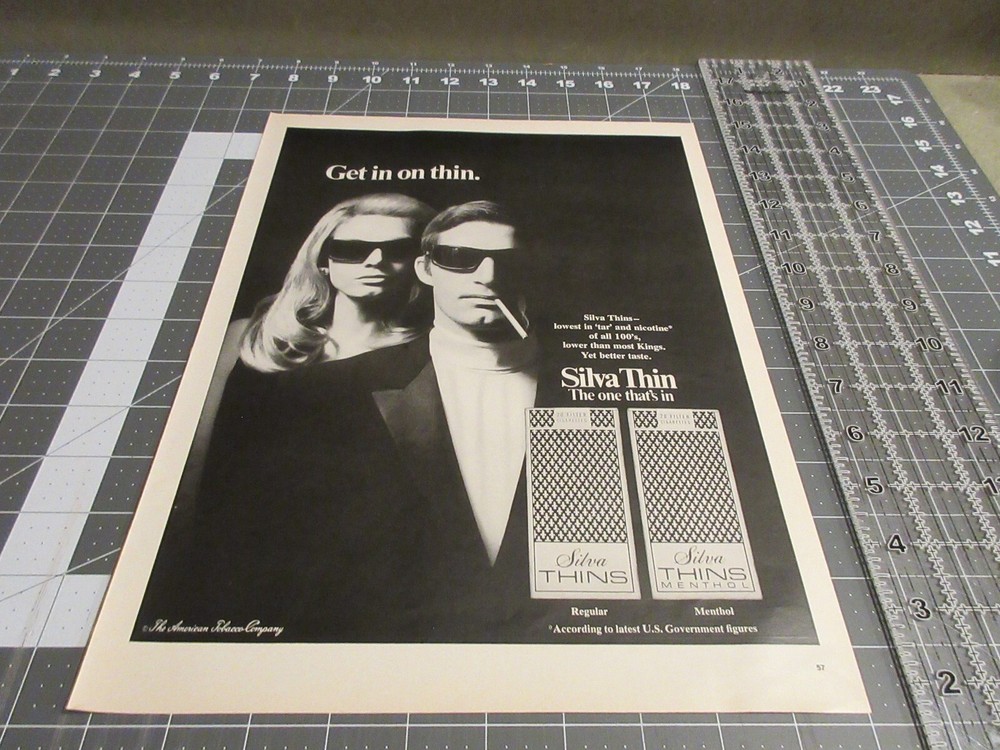 Get in on Thin, Silva Thin Cigarettes Vintage Print Ad