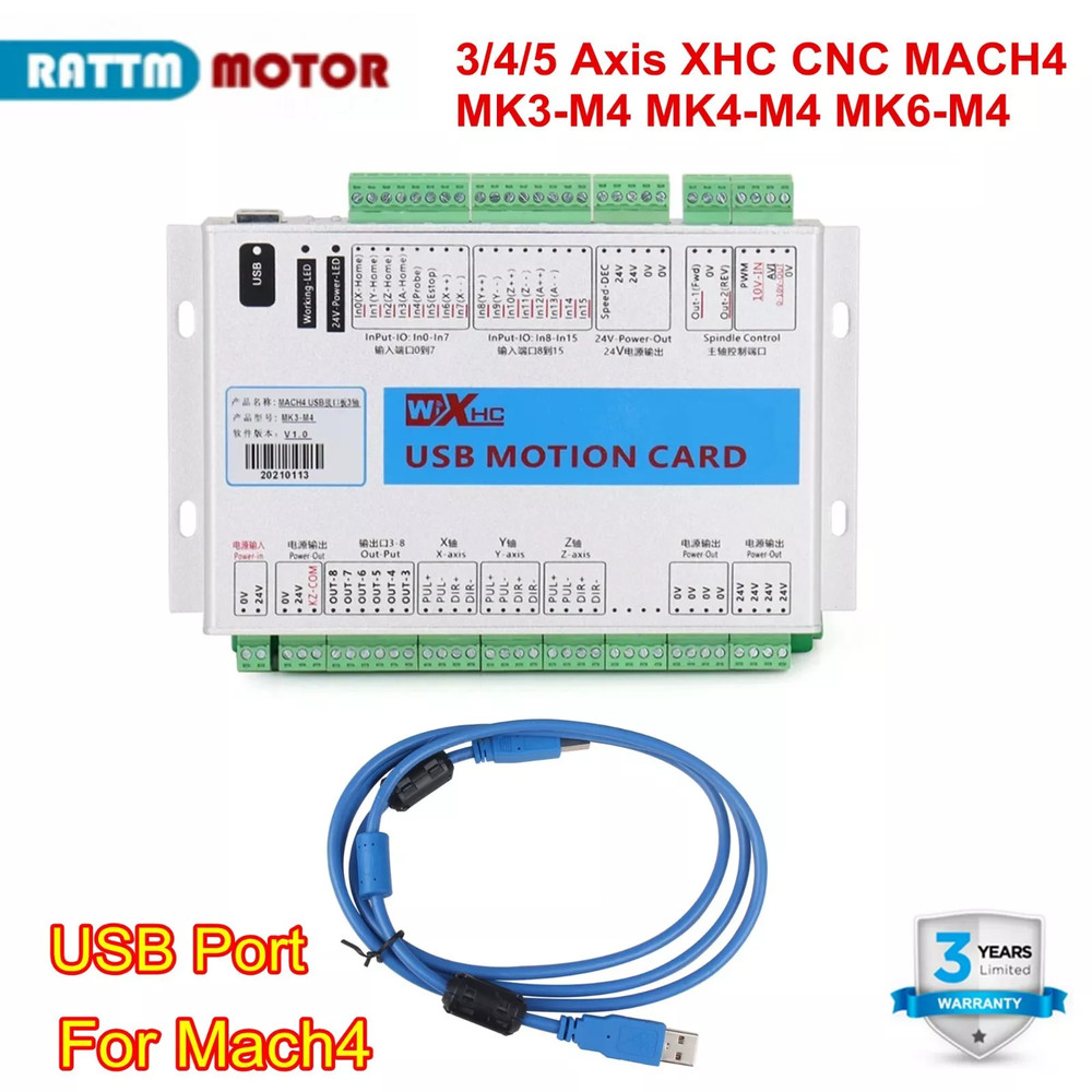3 /4 /6 Axis USB Mach4 CNC Motion Controller Card Milling Machine Breakout Board
