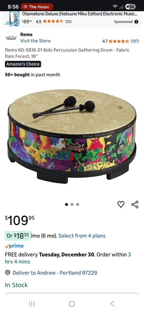 16" Kids Procession Gathering Leather Drum