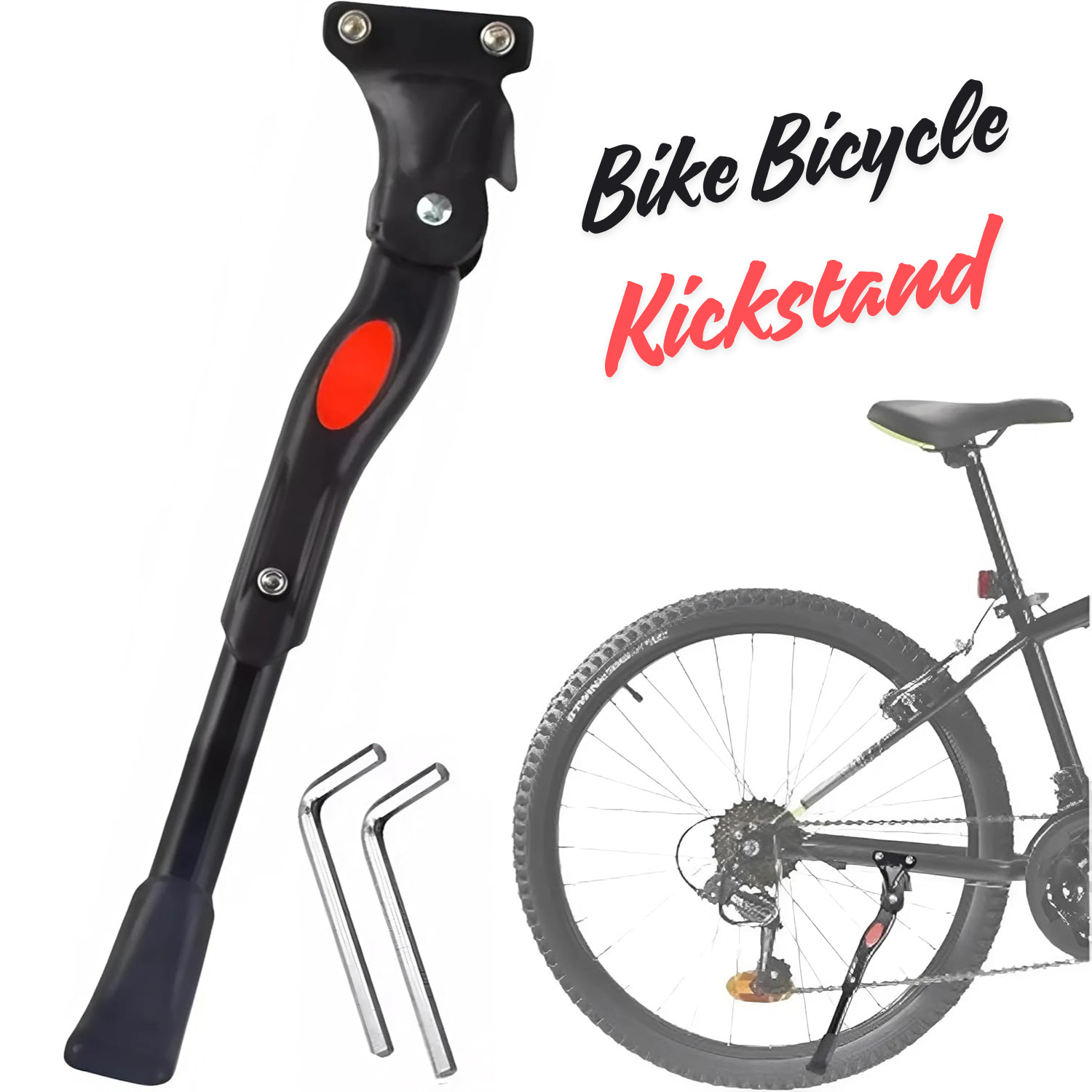 Adjustable Bicycle Kickstand Non-Slip Easy Bike Side Kick Stand for Most 16"-26"