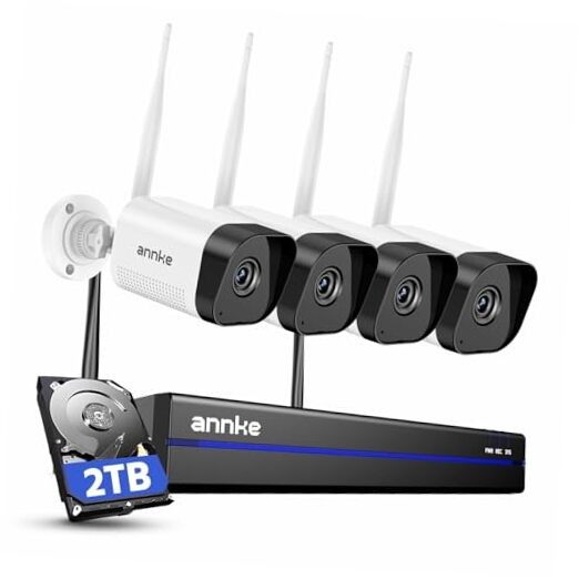 Wireless Camera System, 16CH Expandable Wireless Camera System-4 Camera White