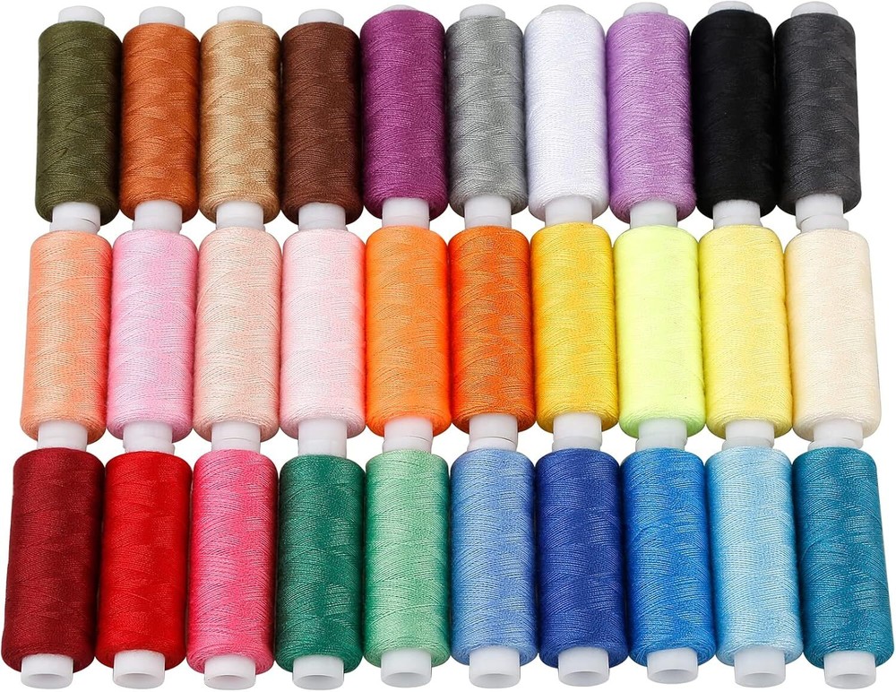 30 Spools Sewing Threads Kits Colors Polyester 250 Yards Per for Hand Sewing