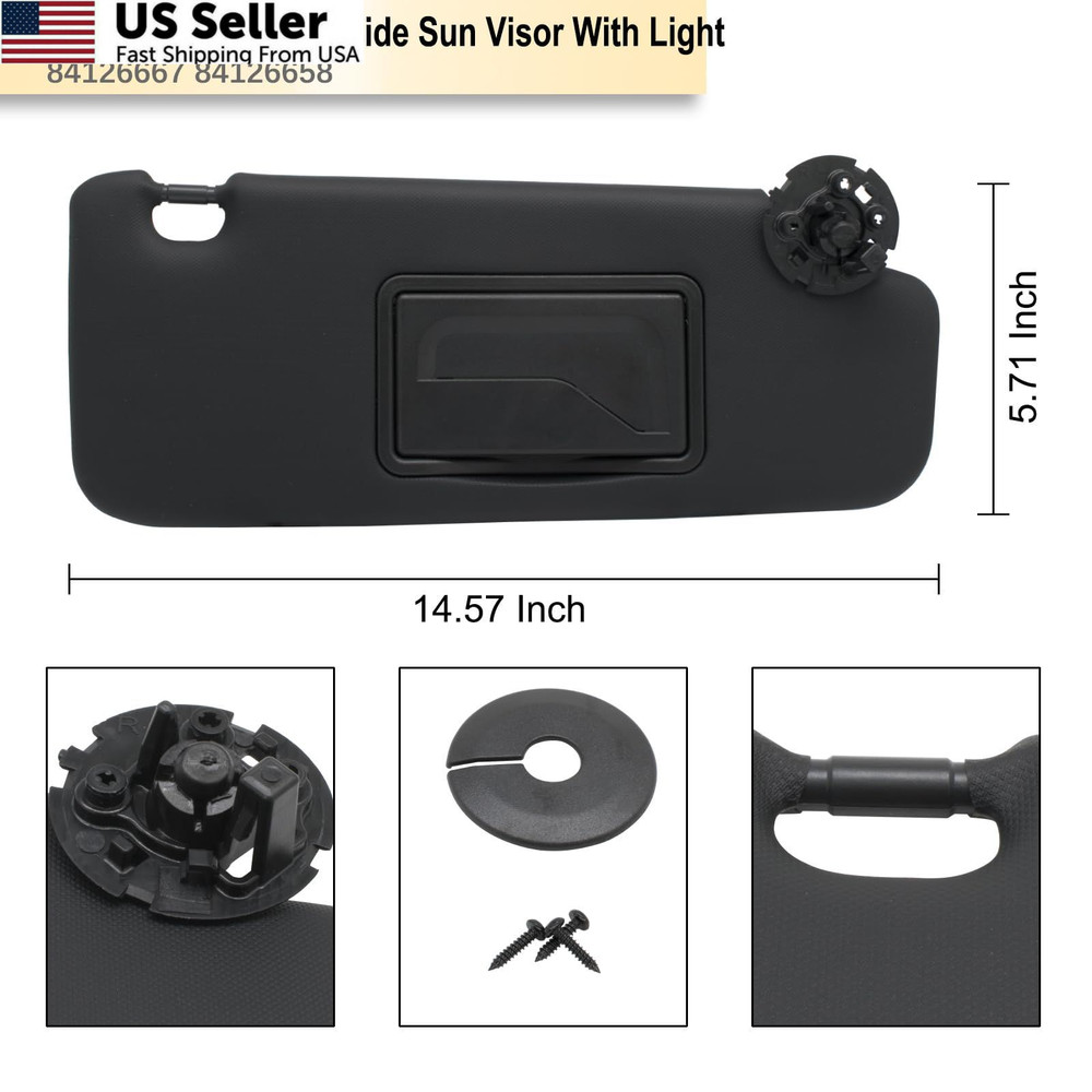 NHILES Left Driver & Right Passenger Sun Visor Compatible Left&Right Black
