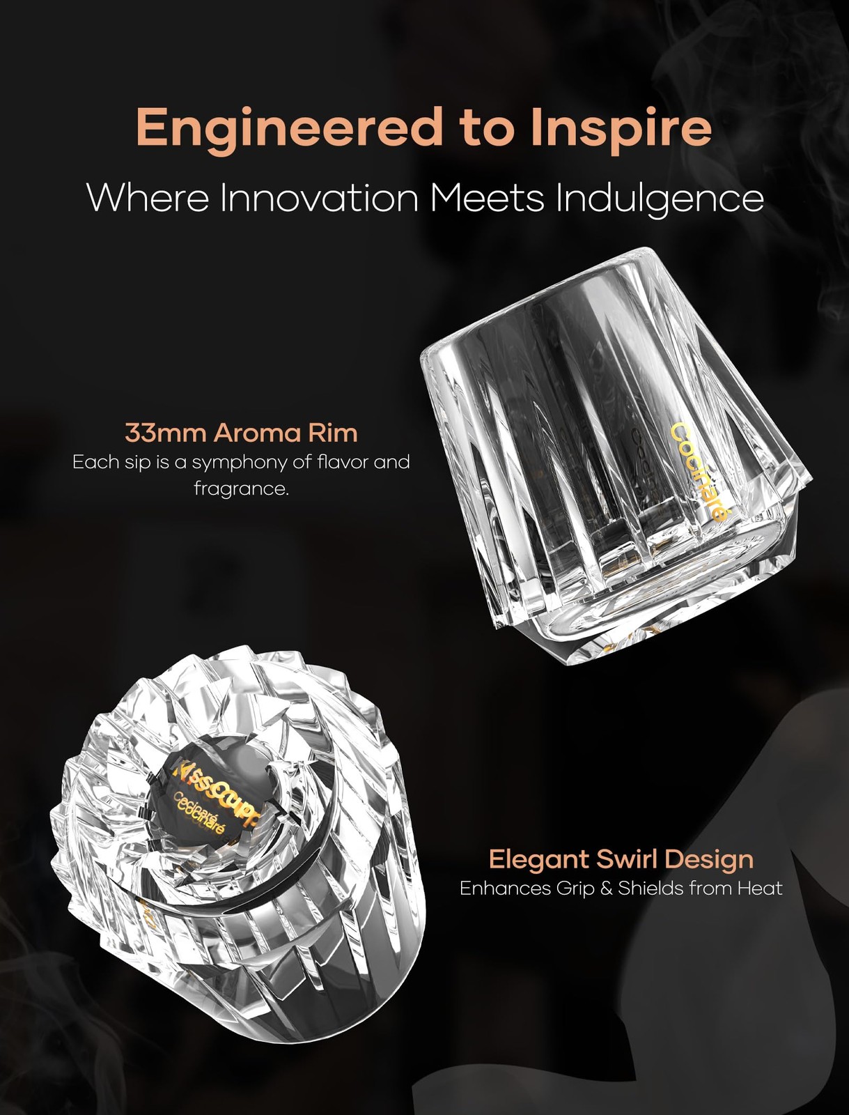 Cocinare Espresso Cups Set of 2, Crystal Clear Espresso Shot Glasses, Ideal S...