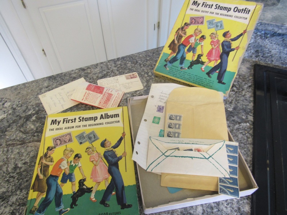 My First Stamp Album Vintage 1960 Minkus Publications Includes Many Stamps