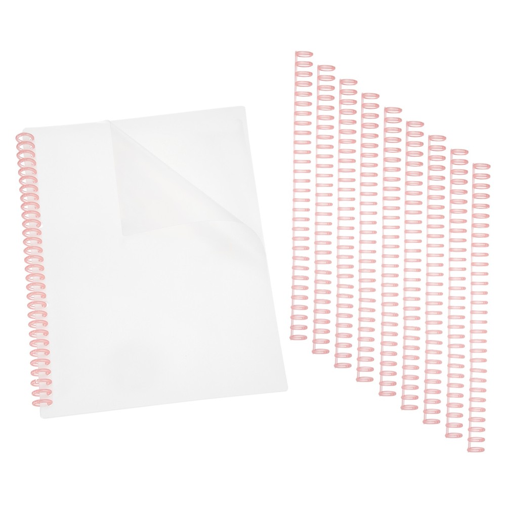 20Pcs Clear Presentation Binding Covers with 10Pcs 12mm Combs Kit, Red