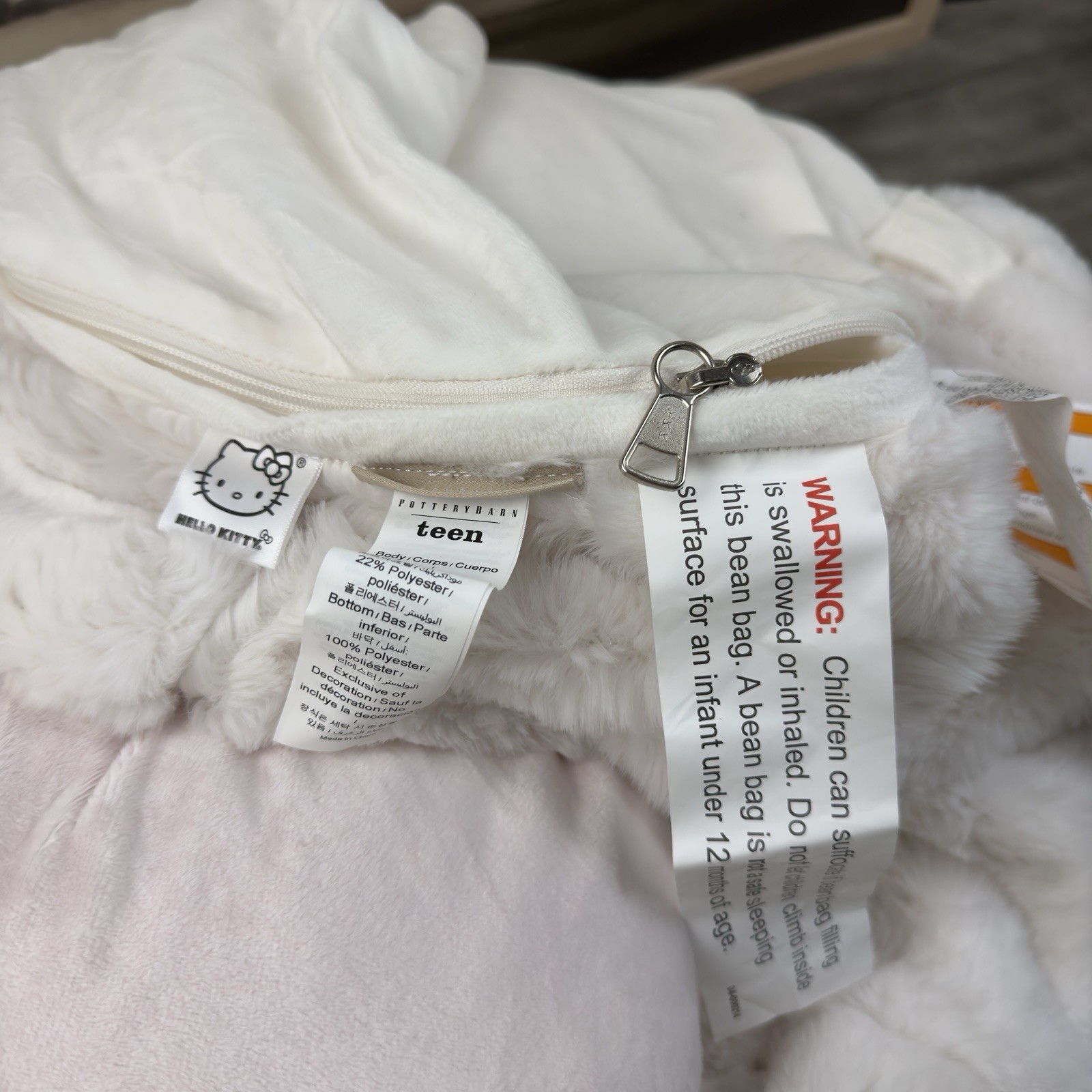 Pottery Barn Teen Hello Kitty Bean Bag Chair Slipcover Only Large Dust Spots OB