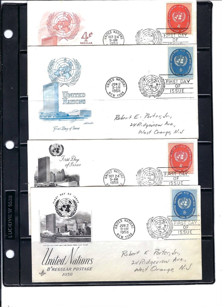 1958 REGULAR ISSUE FDC's (12) (Scott# 63 & 64) - MIXED CACHETS (311A)