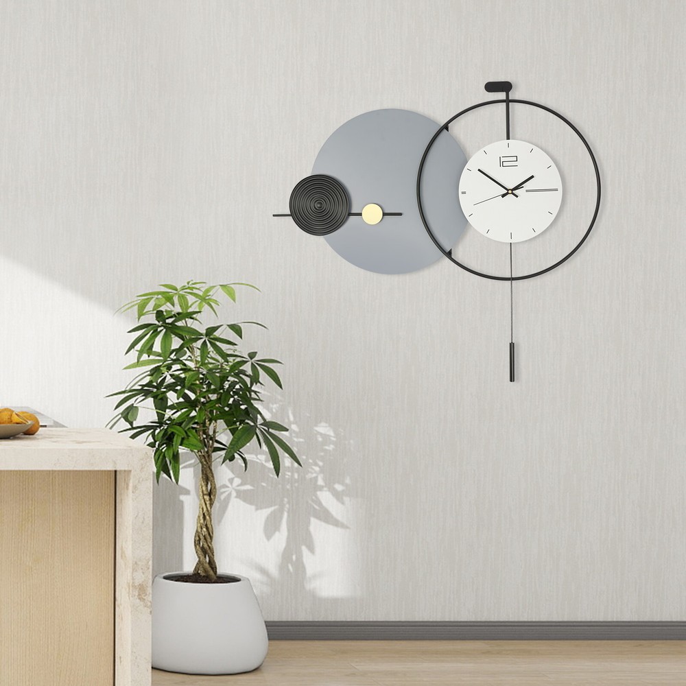 Modern Wall Clock, Wall Clock with Pendulum, Large Modern Wall Clock