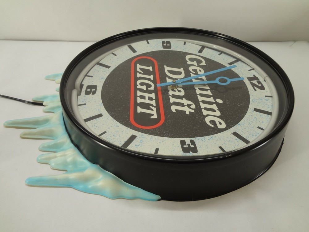Miller Genuine Draft Light Beer Neon Clock Blue Neon