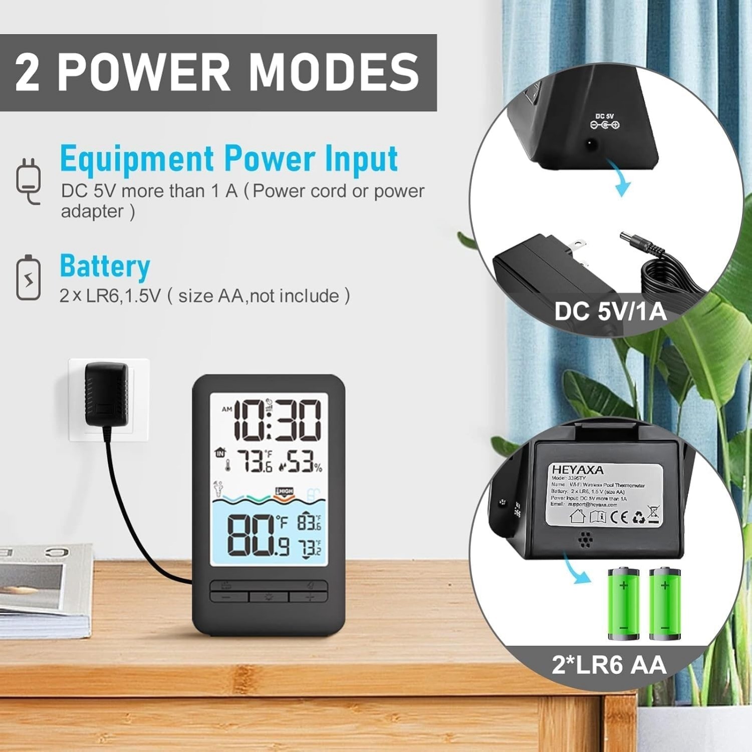 Wireless WiFi Pool Thermometer 4" Digital LCD Display Water Swimming Pool