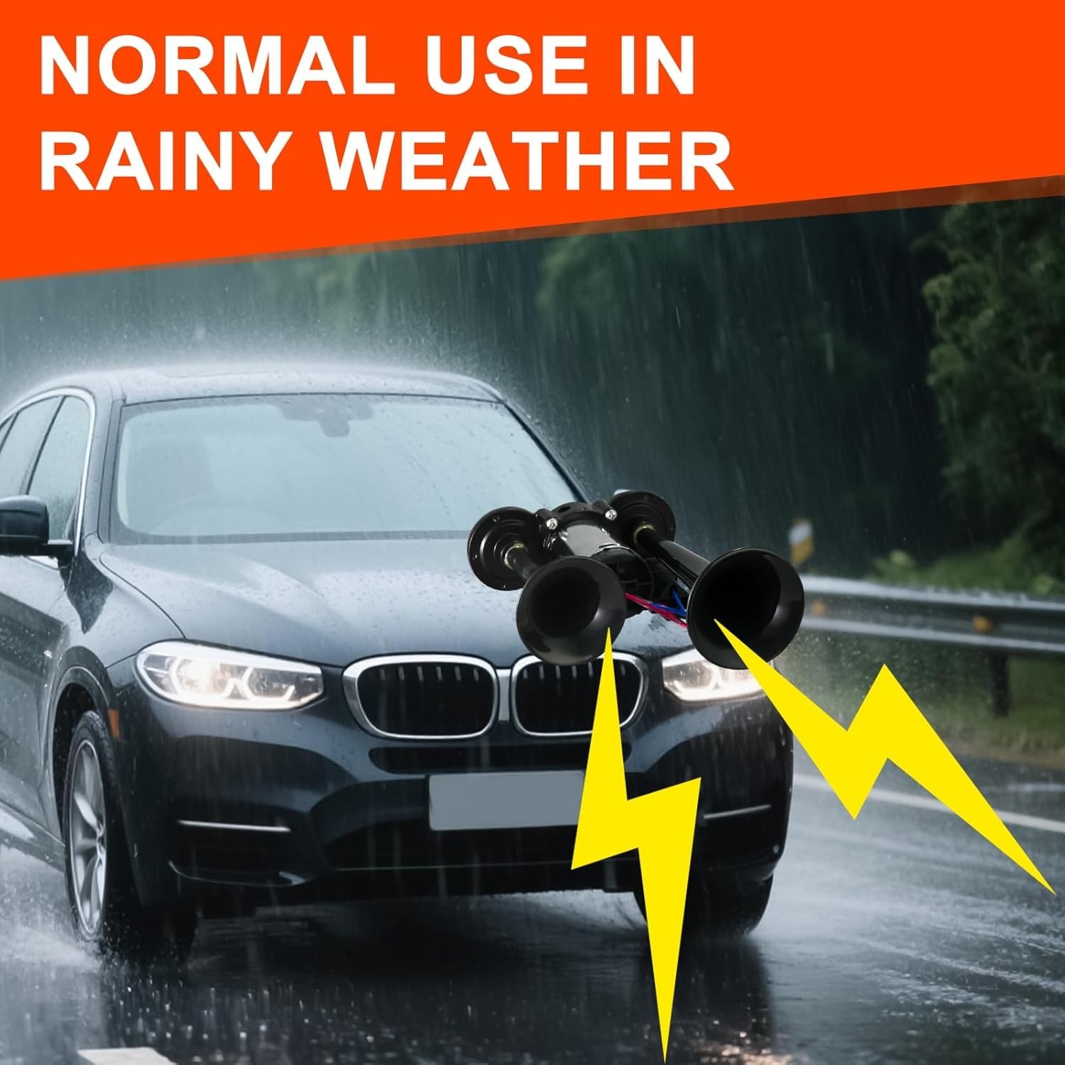 12V 120DB Super Loud Train Electric Air Horn Kit Dual Trumpets for Truck Pickup