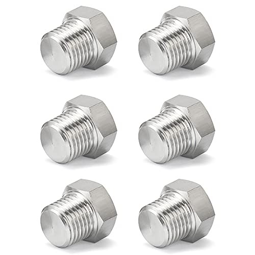 1/4" NPT Male Outer Hex Head Thread Plug Pipe Fitting, 304 1/4"(6pcs)