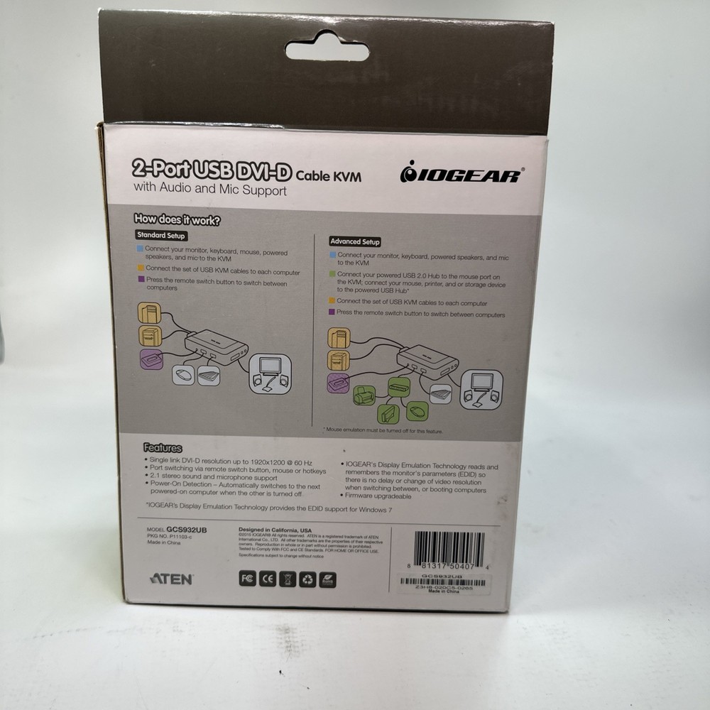 2-port USB DVI-D Iogear
