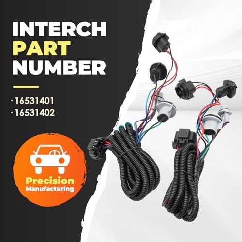 2Pcs Driver & Passenger Side Tail Light Wiring Harness Compatible with