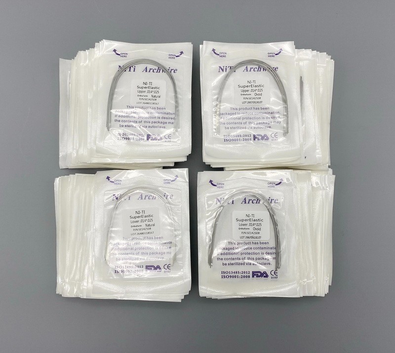Dental Orthodontic Arch Wire Super Elastic Niti Round Rectangular Natural Form