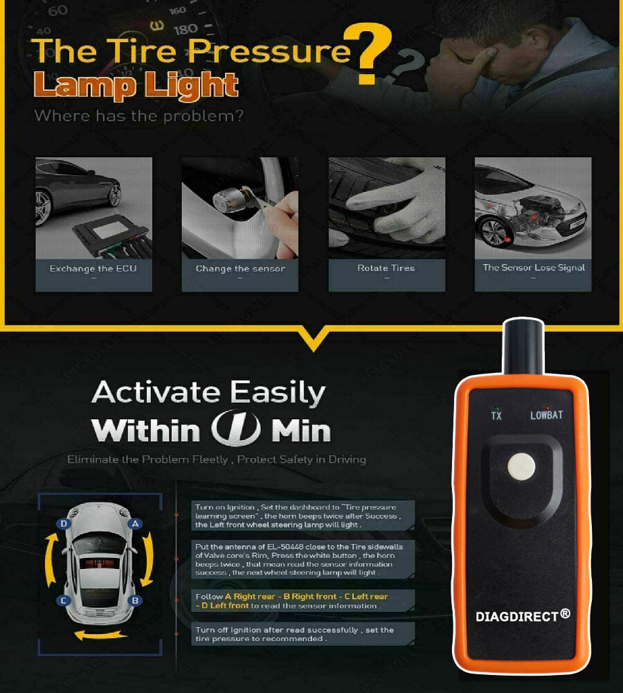 EL-50448 TPMS Relearn Reset Tool for GM Tire Sensor Programming Activation Tool