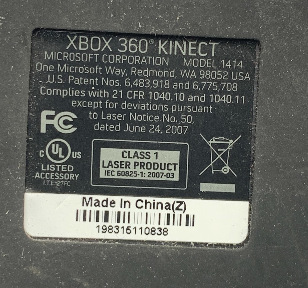 Genuine Microsoft XBOX 360 Kinect Sensor Bar 1414 Black