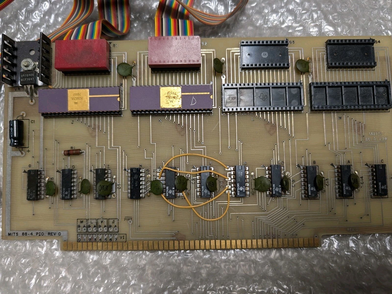 MITS Altair 88-4PIO Parallel interface board. 2 of 4 parallel ports & cables