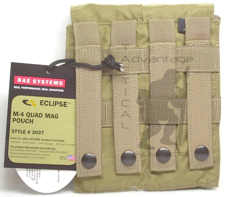BAE Systems ECLiPSE 5.56 Quad Magazine MOLLE Pouch - MJK khaki