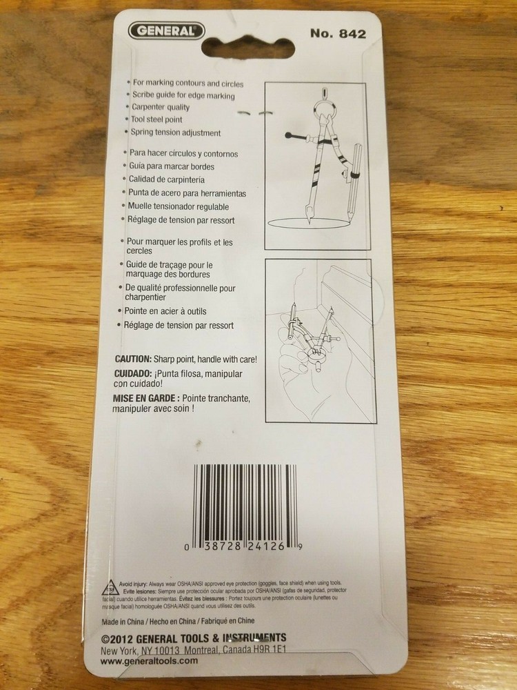 GENERAL TOOLS 842 PENCIL COMPASS SCRIBER