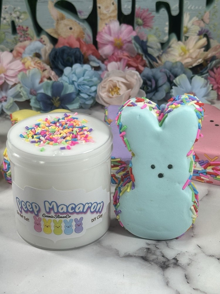 Peep Macaron Thick & Glossy Slime DIY Clay, Easter Theme, Scented, ASMR