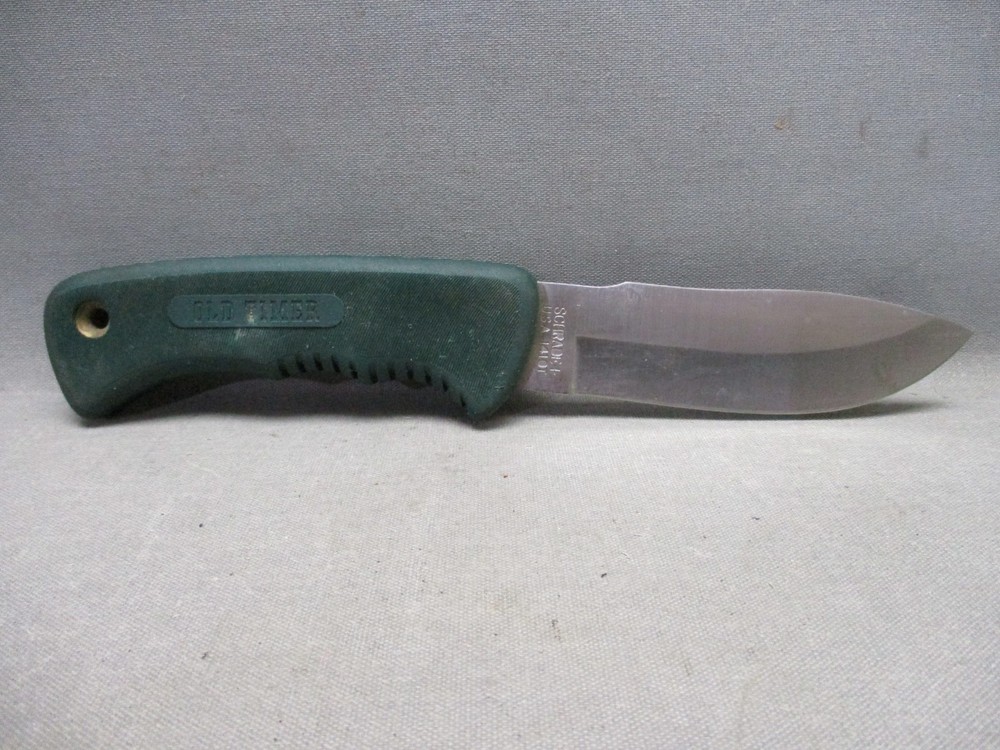 Schrade Old Timer 1410T Fixed Blade Knife Rubber Grip USA