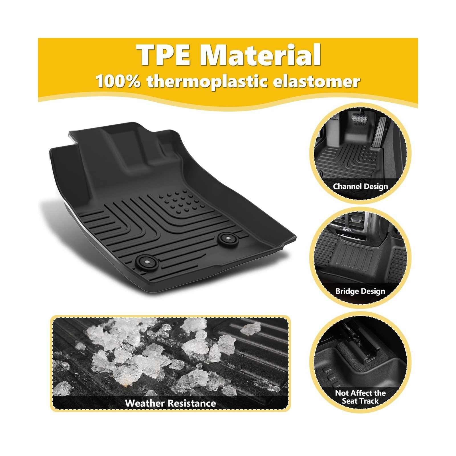 Floor Mats & Cargo Liner for Hyundai Santa FE 2021-2023(Not for Hybrid), All ...