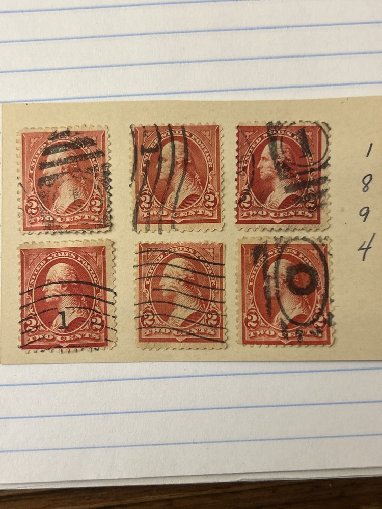 George Washington Red Two Cent Very Rare postmarks