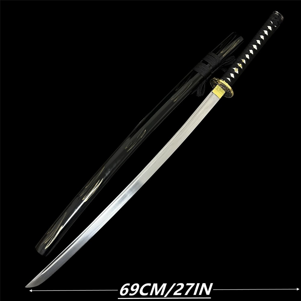 Black and Gold Samurai Katana Sword Unsharpened