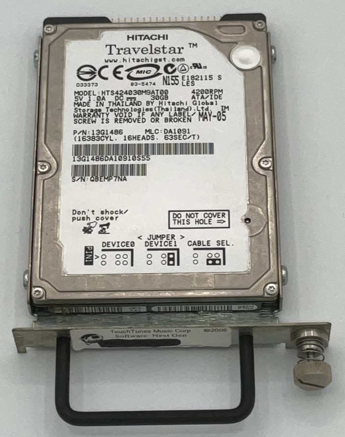 Touchtunes Jukebox Gen 2 Hard Drive Untested Condition Unknown