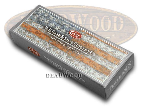 Case xx 5 Grey and American Flag Standard Boxes for Pocket Knives