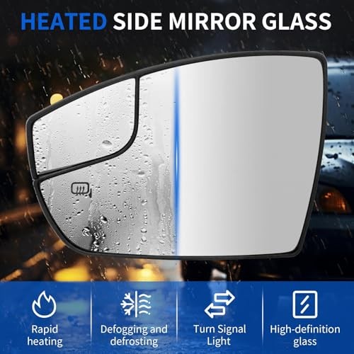 Driver Side Mirror Glass Compatible with Escape 2013 2014 Left Driver Side