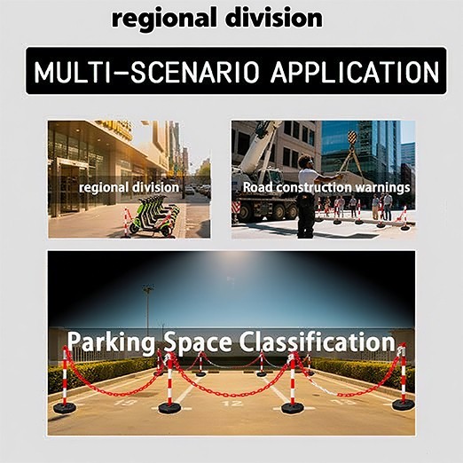 Adjustable Traffic Delineator Post Cones, 6 Pack