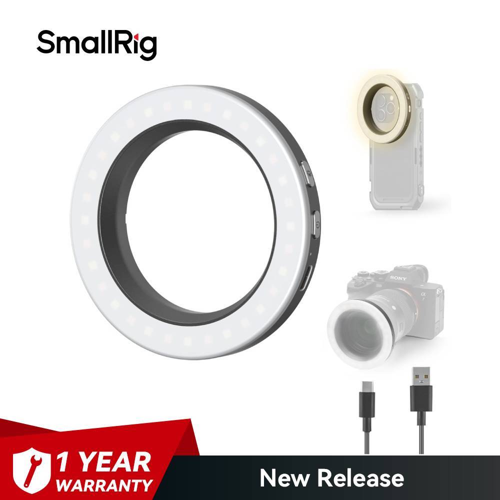 SmallRig Vibe P30 67mm Ring LED Video Light, on Camera Lens Light 4873