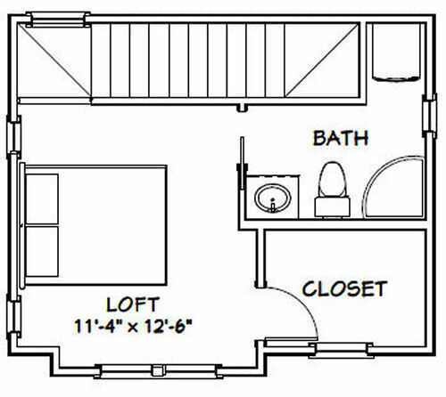 20x16 Tiny House -- PDF Floor Plan -- 537 sq ft -- Model 5