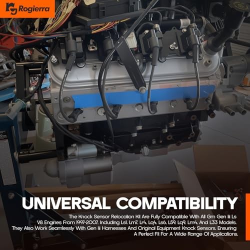 Knock Sensor and Harness Relocation Bracket Kit Compatible with 1997-2007 GM