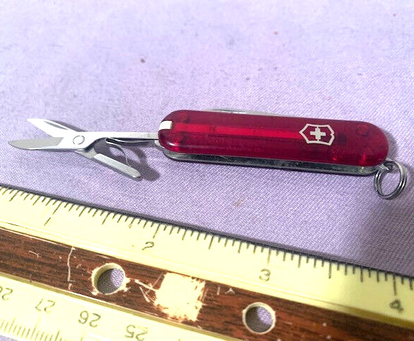 Victorinox Swiss Army Multi-Tool Classic SD Translucent Ruby Pocket Knife-Great