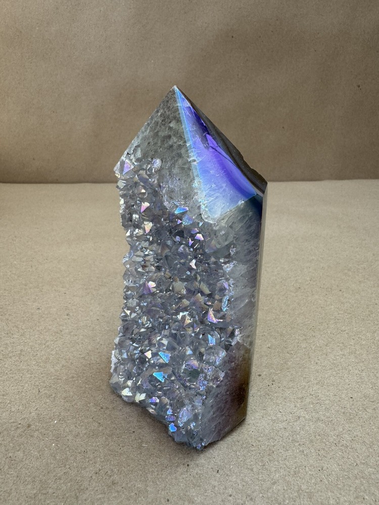 Titanium Quartz crystal open smile Obelisk
