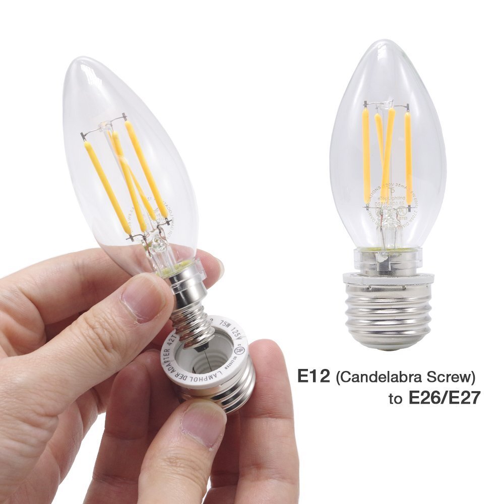 E26 to E12 Adapter Medium Screw to Candelabra Socket Bulb Base Converter