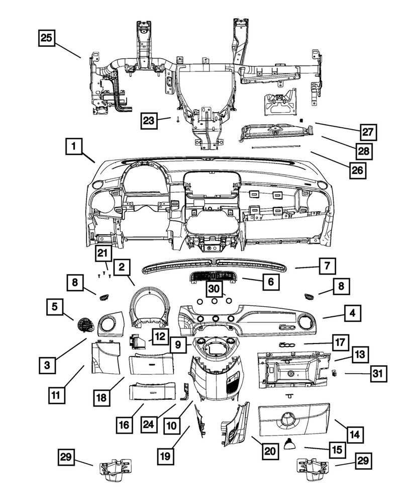 Genuine Mopar Instrument Panel Bezel 5VG96KW3AC