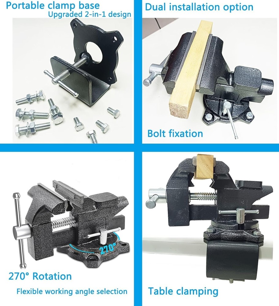 Heavy Duty 6" Black Bench Vise