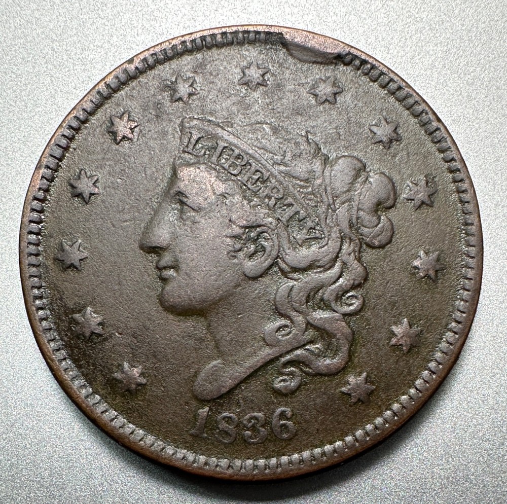 1836   LARGE CENT   VF+ DETAILS  #1990
