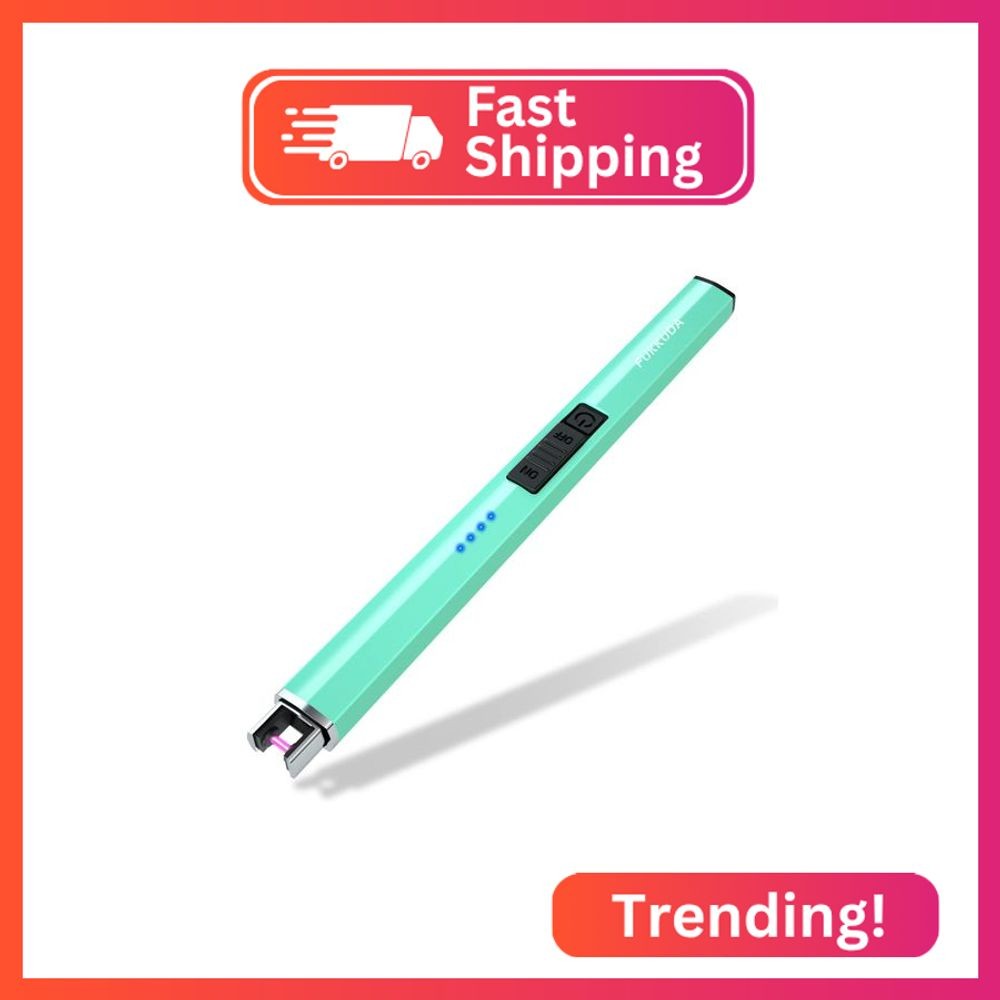 FUKKUDA Electric Candle Lighter with Safety Switch - USB Rechargeable Windproof