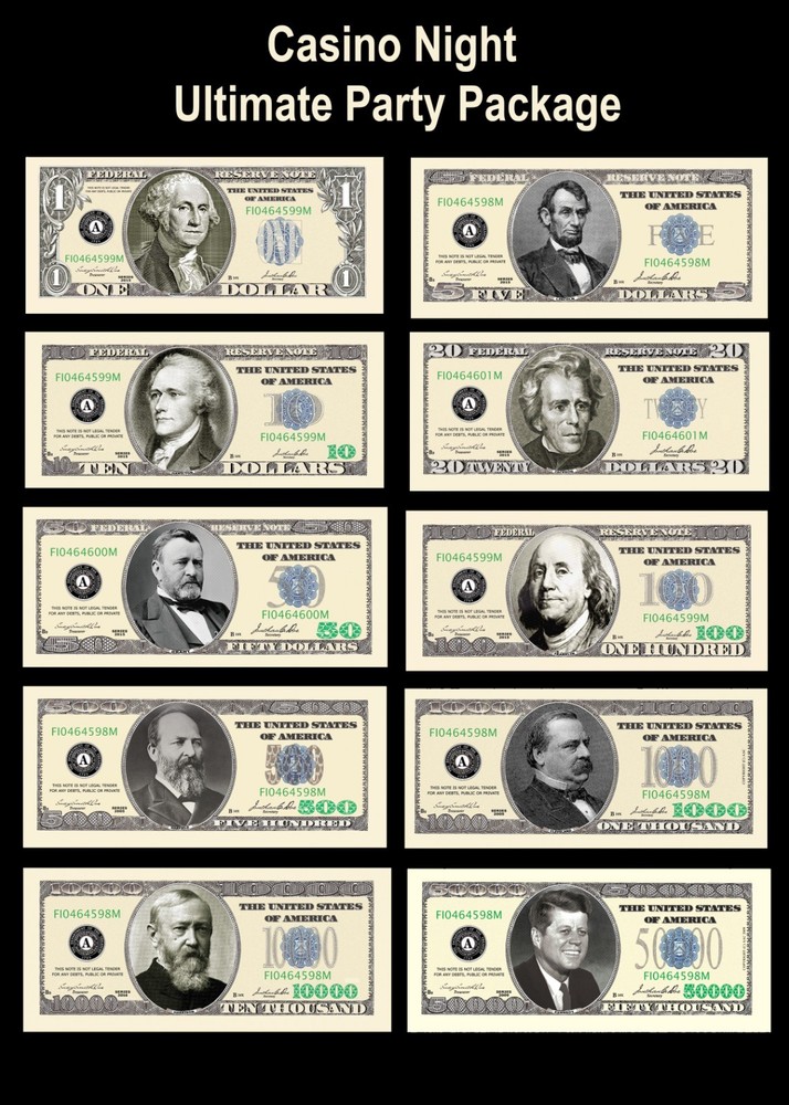 Casino Poker Night Money - Ultimate Party Set for Serious Poker Players - 1,000